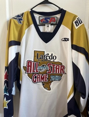 SP Laredo Bucks CHL All-Star Game 2010 Hockey Jersey White/Gold/Navy 56