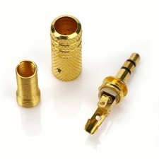 Audio Jack Plug Solder 3.5mm Stereo Gold Plated Headphone/Earphone Replacement