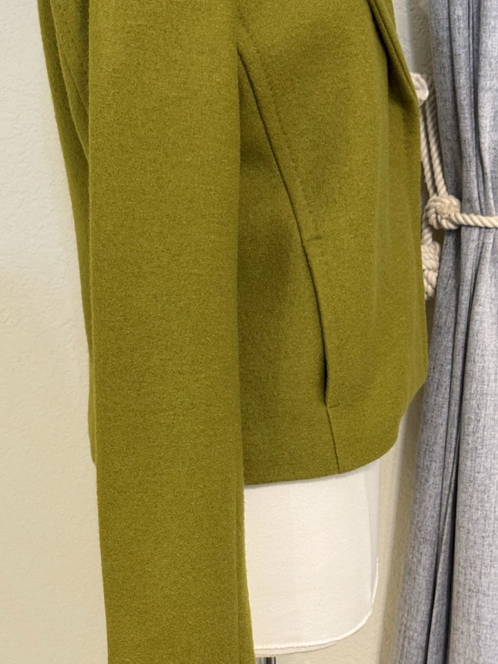 Abrigo/chaqueta ISDA & CO envolvente corta 100 % lana en verde oliva talla M - NUEVO Foto 4 de 4