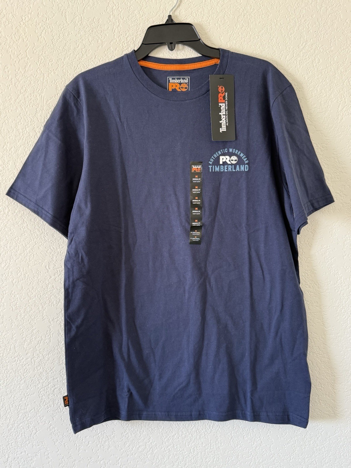 Men's Timberland PRO Core Logo T-Shirt Athletic Fit Blue NWT Men's Size Medium
