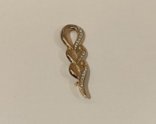 Vintage 1980/90s M&S gold colour metal and Rhinestone brooch Marks and Spencers 