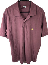 Brooks Brothers Men's Large Polo Shirt Purple Slim Fit Embroidered Logo Classic