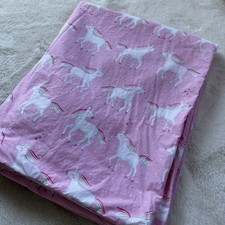 Pottery Barn Kids Pink Unicorn Twin Duvet Cover   Organic Cotton