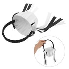  Blumenmädchenkorb für Hochzeiten mit Henkel, schwarz-weiße Satinschleife,