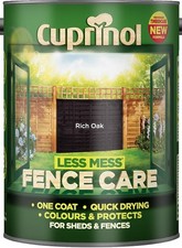 Cuprinol Less Mess Fence Care All Colours 5 Litre and 6 Litre