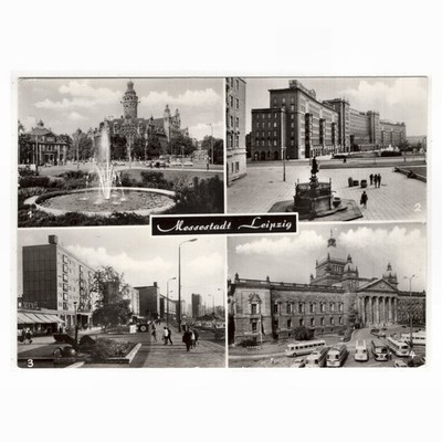 Postcard Leipzig/new town hall, ring buildings, Georgiring, Dimitrov Museum