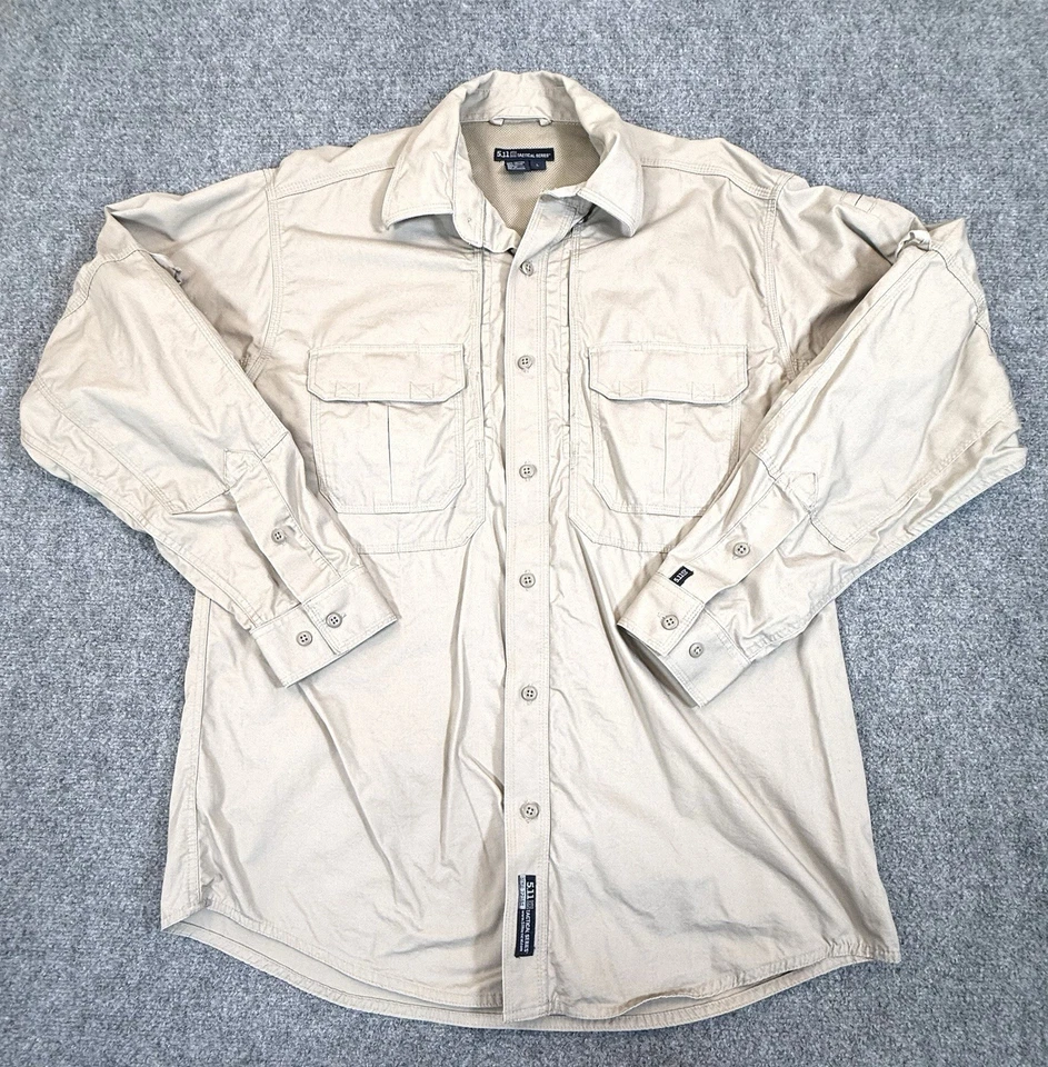 Lot of 4 5.11 Tactical Series Mens Large Khaki Long Sleeve Shirt Hunting Outdoor - Image 2 of 4
