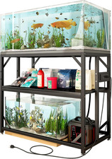 40 Gallon Fish Tank Stand with Power Outlets, Adjustable Aquarium Stand, Heavy D