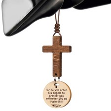 Cross for Car Mirror Hanging Christian Gifts for Men, Women, Bible Study - Sc...