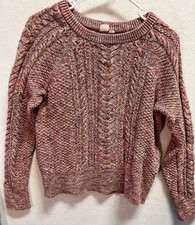 GAP for Good Festive Multi-Color Sweater Womens Size M 100 Cotton Ribbed Cuffs