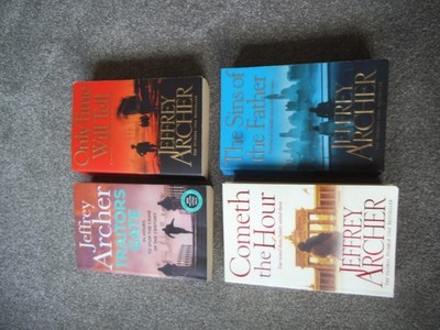 JEFFREY ARCHER 4 x PB Book ONLY TIME, TRAITORS, SINS OF FATHERS, COMETH HOUR