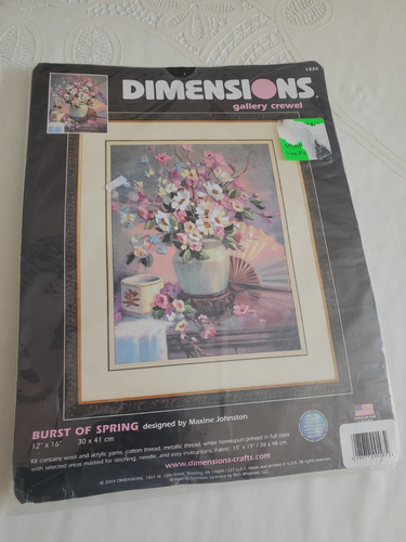 Kit De Broderie Crewel Avon "Burst Of Spring" - Taille 12x16 Pouces - Neuf