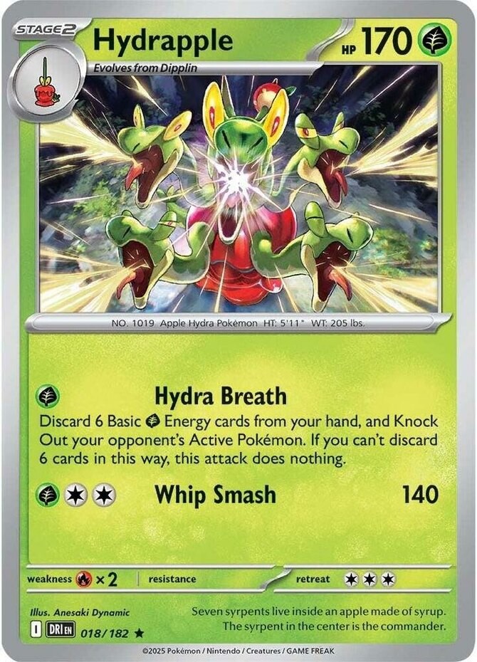 Hydrapple - 018/182 - Holo Rare (Near Mint) Destined Rivals - Grass Pokémon