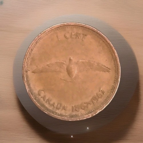 This is a Canadian one-cent coin from 1967