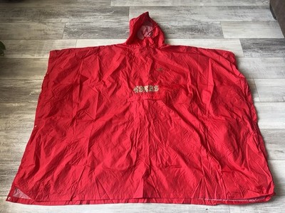 Rare VTG Apex One SAN FRANCISCO 49ers Rain Poncho Size M Red Windbreaker Lovely!