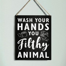 Funny Black and White Bathroom Signs Wall Decor Funny Bathroom Quote Wall Art...