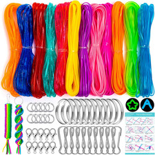 Lanyard String, 12 Colors Plastic String Lacing Cord, Lanyard Strings Kit Glo...