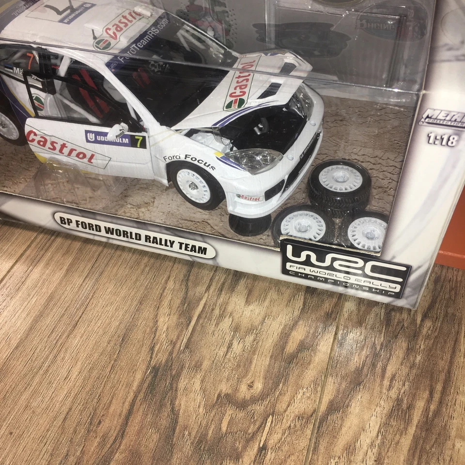 Hot wheels Racing Ford Focus Markko Martin 2004 WRC FIA WORLD RALLY 1:18 NIB - Image 3 of 4