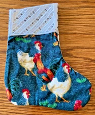 Backyard Chickens  Mini Christmas Stocking Gift Card Holder 5 1/2" X 4 1/4"