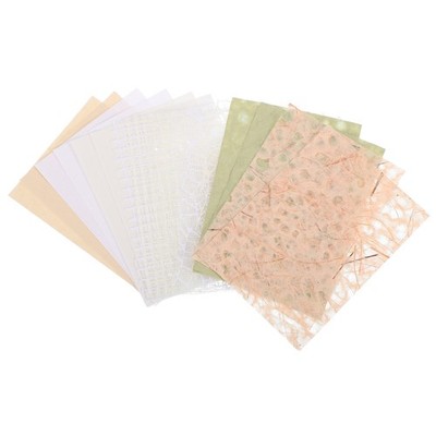 15 Sheets Scrapbook Textured Paper, with White Fabric, 3.9x5.5 Inch, Blue