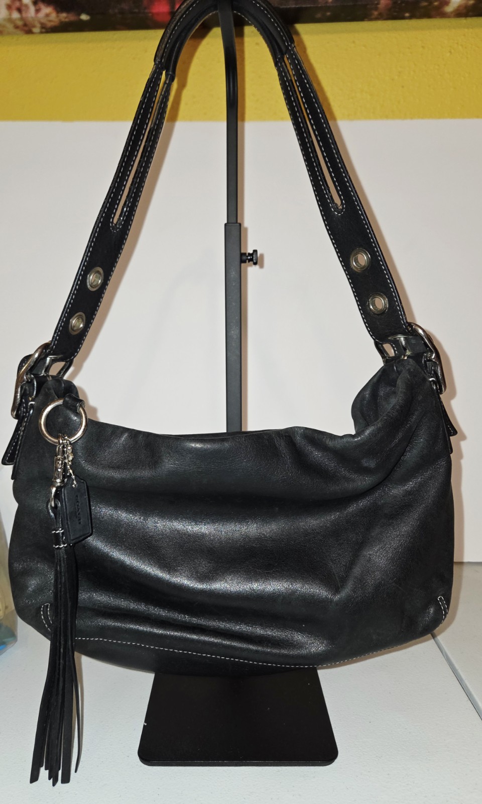 Vintage COACH 1417 Black Genuine Leather East West Legacy Shoulder Bag