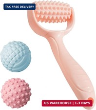 Massage Muscle Roller Stick  Ball Set 3 Pack- Deep Tissue Foot Body Massager wi