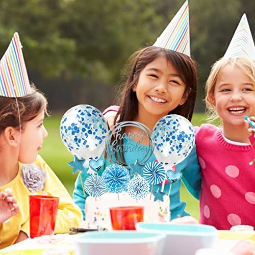 Blauer Glitter Sterne | Deko für Kuchen & Cupcakes | Party Taufe Geburtstag - Bild 7 von 9