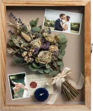 13x16 Shadow Box Frame - with Front-Opening Real Glass Door & Secure Lock | Keep