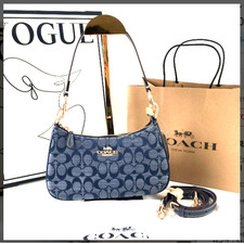 CH139 Shoulder Bag Signature Chambray Blue Outlet