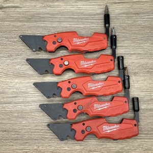 MILWAUKEE 48-22-1505 FASTBACK BOX CUTTER UTLITY KNIFE KNIVES 6 IN ONE LOT OF 5!