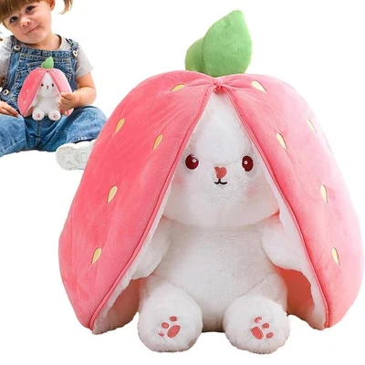 MARKENLOS Osterhase Plüschtier Hase Erdbeer Kuscheltier Hase Stofftier Plüsch-Kaninchen DE