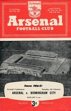 Arsenal Reserves v Birmingham City (Combination) 1960/1961