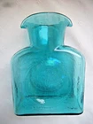 VTG MCM BLENKO GLASS 384 TURQUOISE AQUA DOUBLE SPOUT 8” WATER JUG ~ EUC