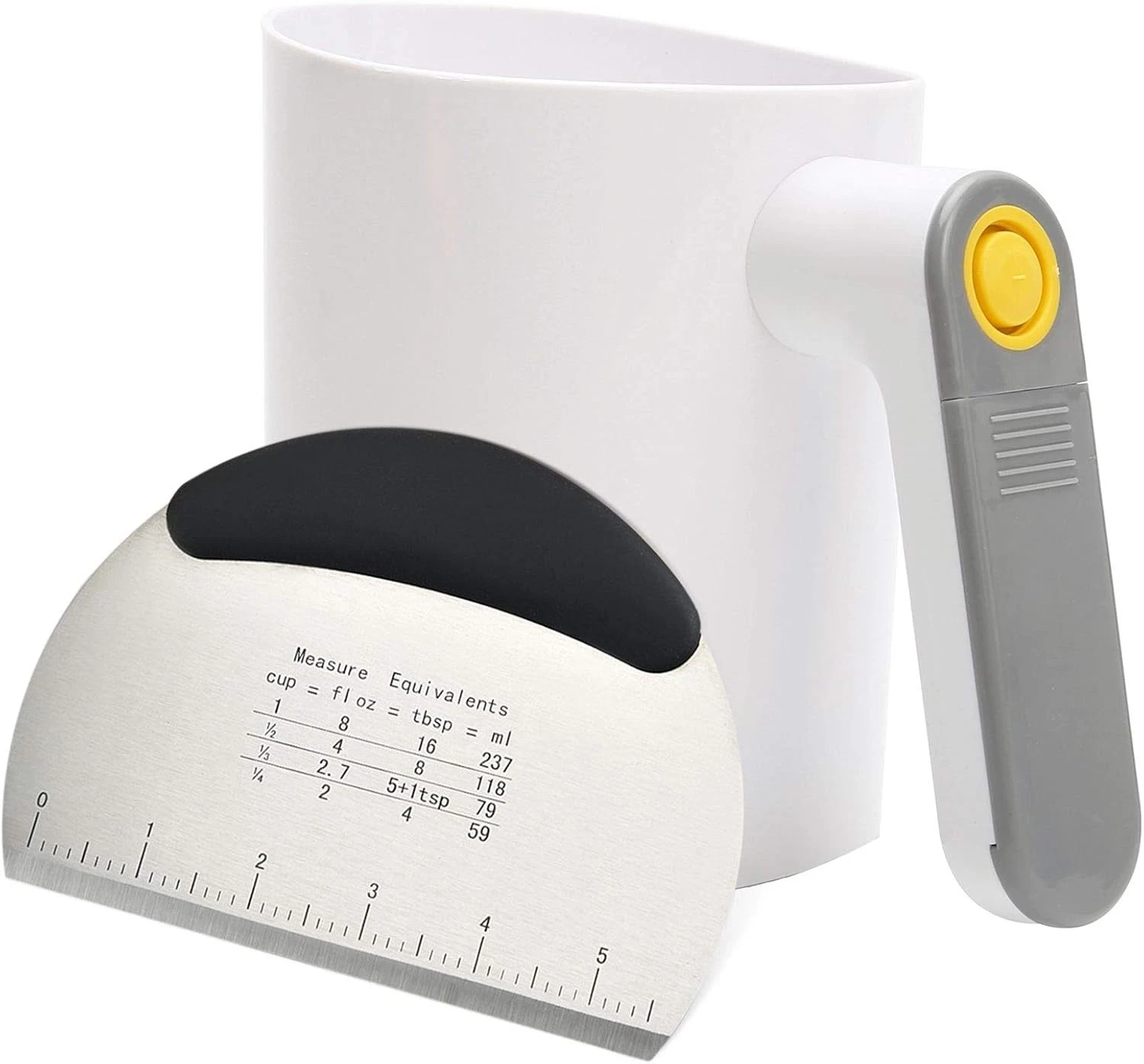 Battery Operated Flour Sifter Electric Hand-Held Flour Sieve with Dough Scraper