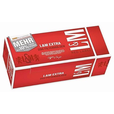 10.000 Stück L&M Red Label Extra  Zigarettenhülsen