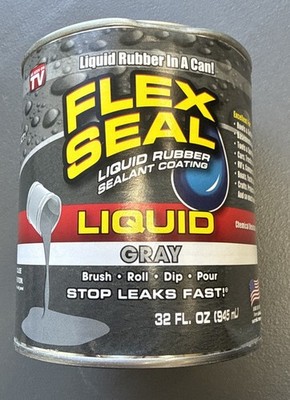 Flex Seal Liquid Rubber Sealant Coating, Gray, 32 Oz, DENTED CAN