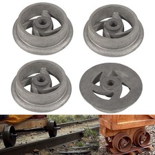 4PCS Mining Ore Car Small Track Mine Cart Wheel Cast Iron LG 7 1/4 Diameter