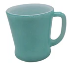 Vintage Fire King Coffee Mug D Handle Oven Ware Made USA Teal Turquoise