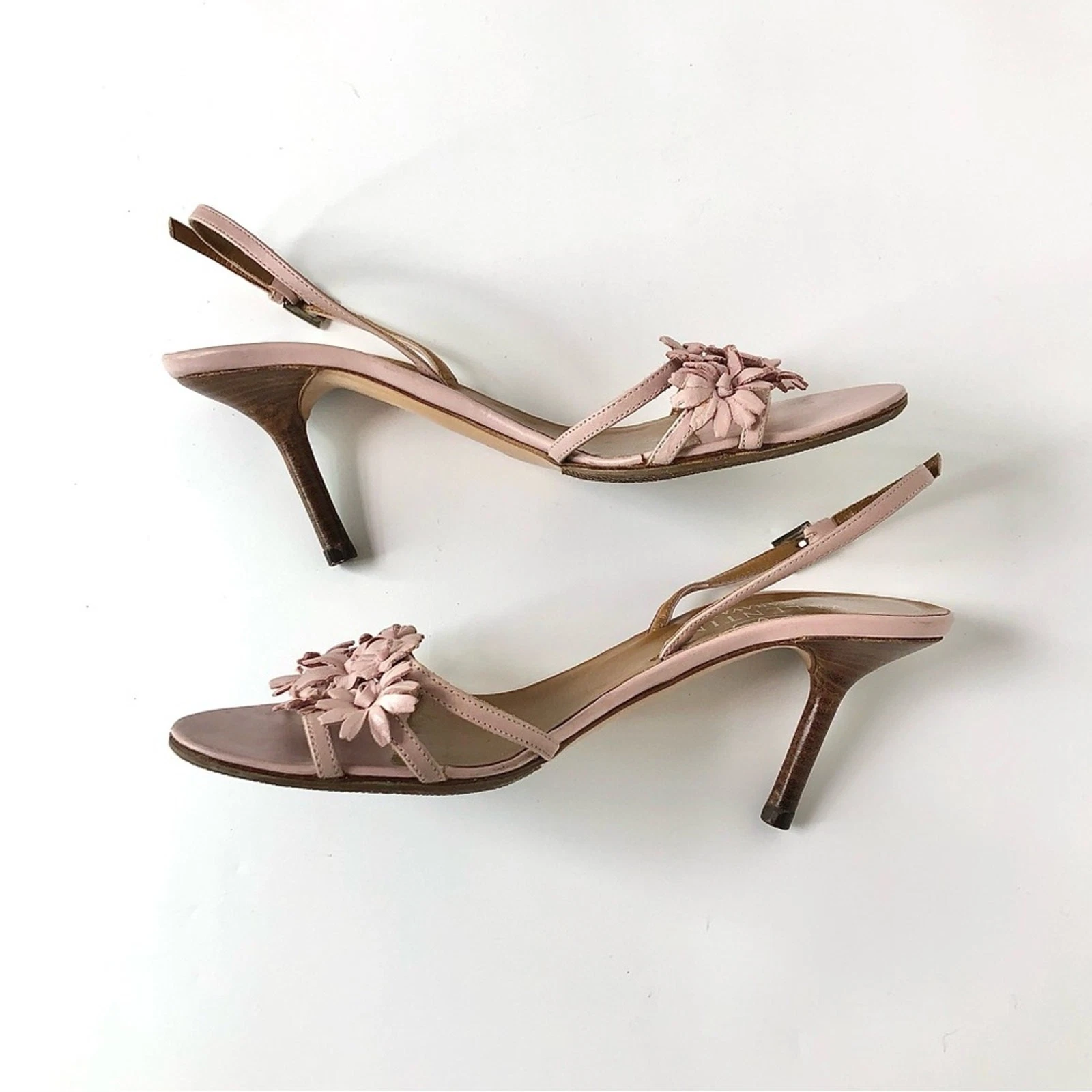 Sandali Valentino Garavani retrò Y2K rosa taglio floreale pelle slingback 37 5