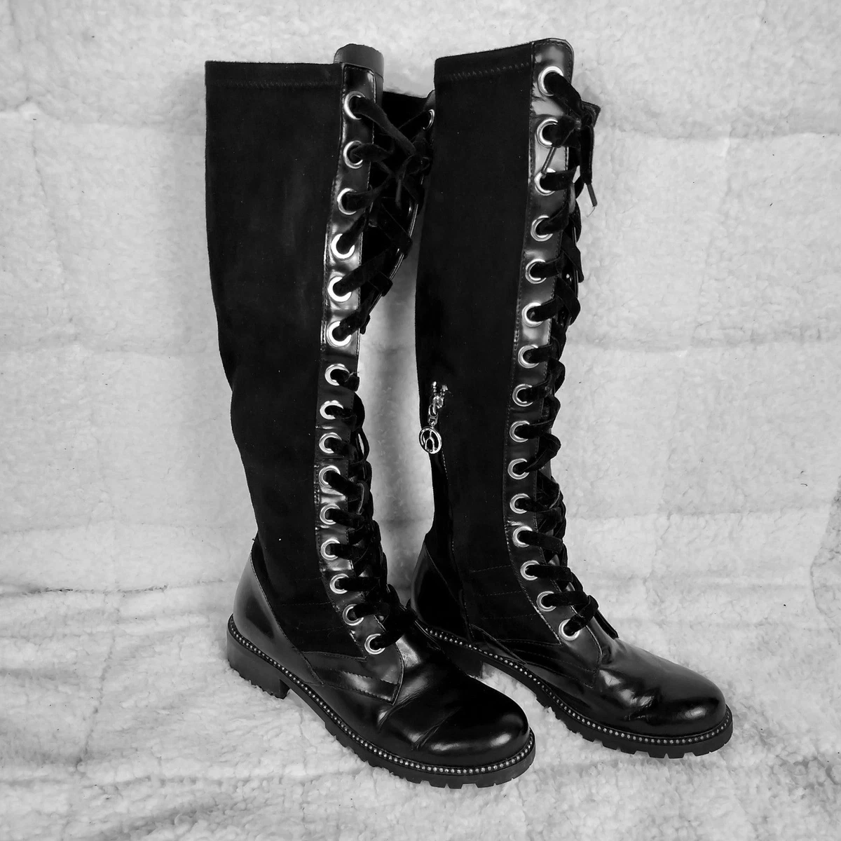 Velvet Combat Boots for Women for sale | eBay