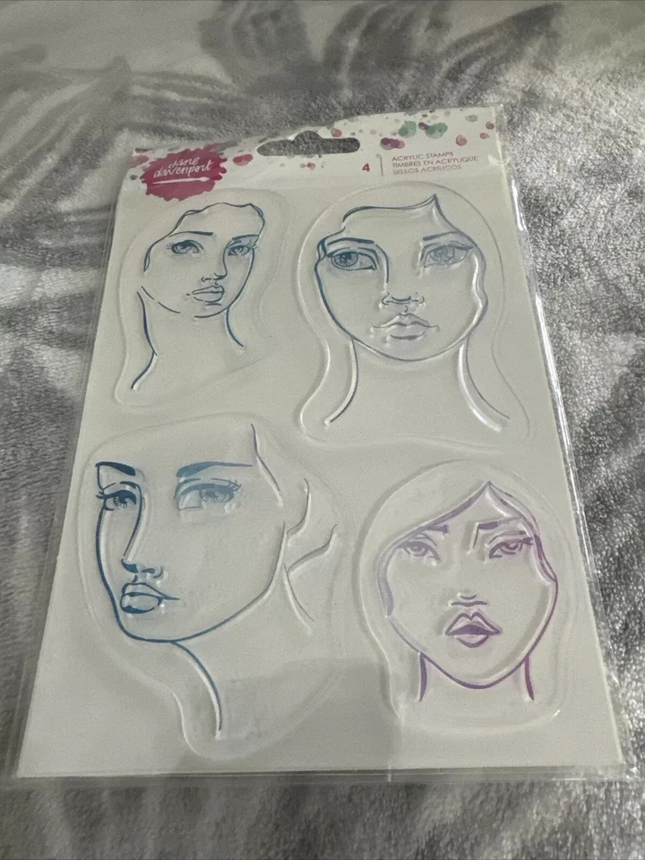 Hermosas estampillas de acrílico transparente Jane Davenport nuevas Foto 2 de 4