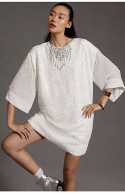 let me be beaded mini dress Leo Beaded Mini Dress