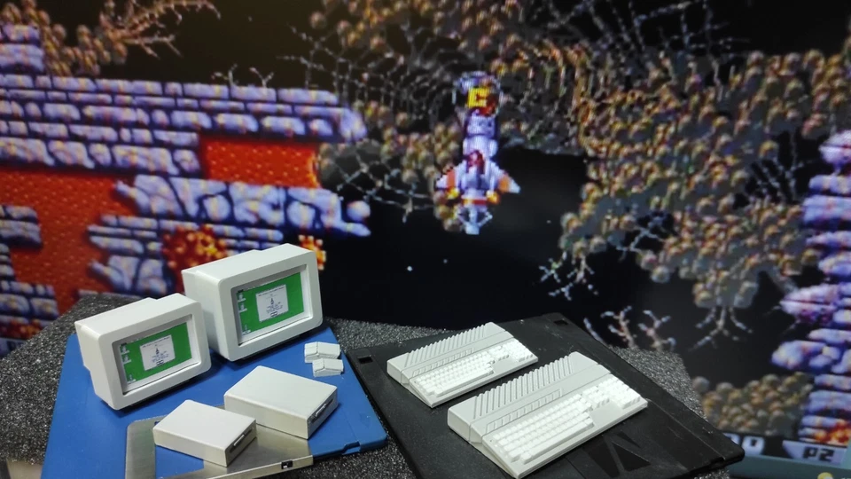 1:10 scale ATARI ST mini + monitor + drive + mouse Retro Computer miniature - Immagine 3 di 4