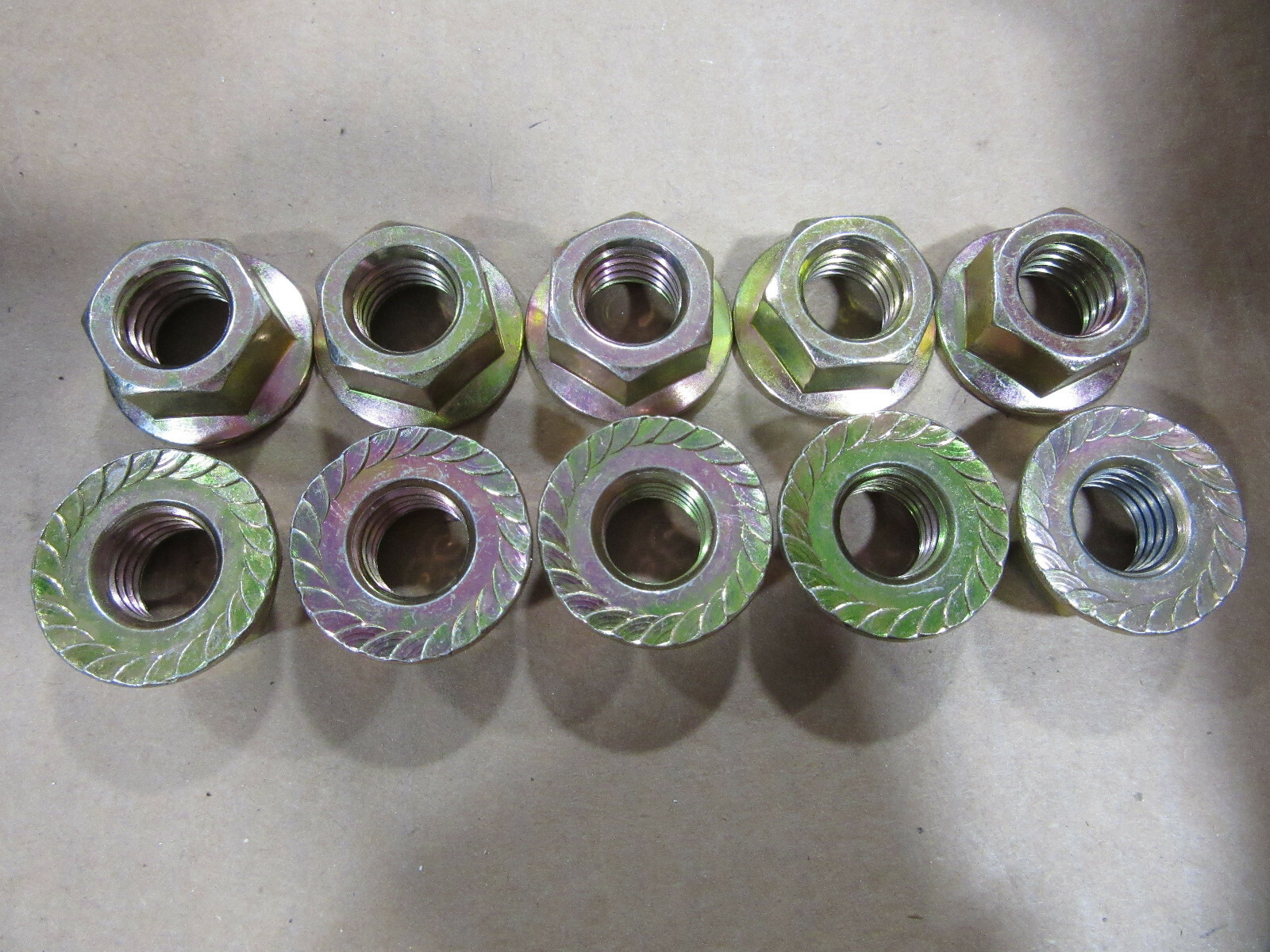 (10) 5/811 Grade 8 Whiznuts, Flange Nuts Zinc Case Harden NEW!!! Free