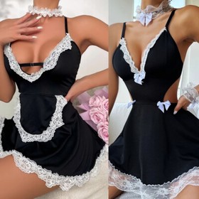 Sexy Lingerie Women Lace Underwear French Maid Nurse Cosplay Babydoll Sleepwear