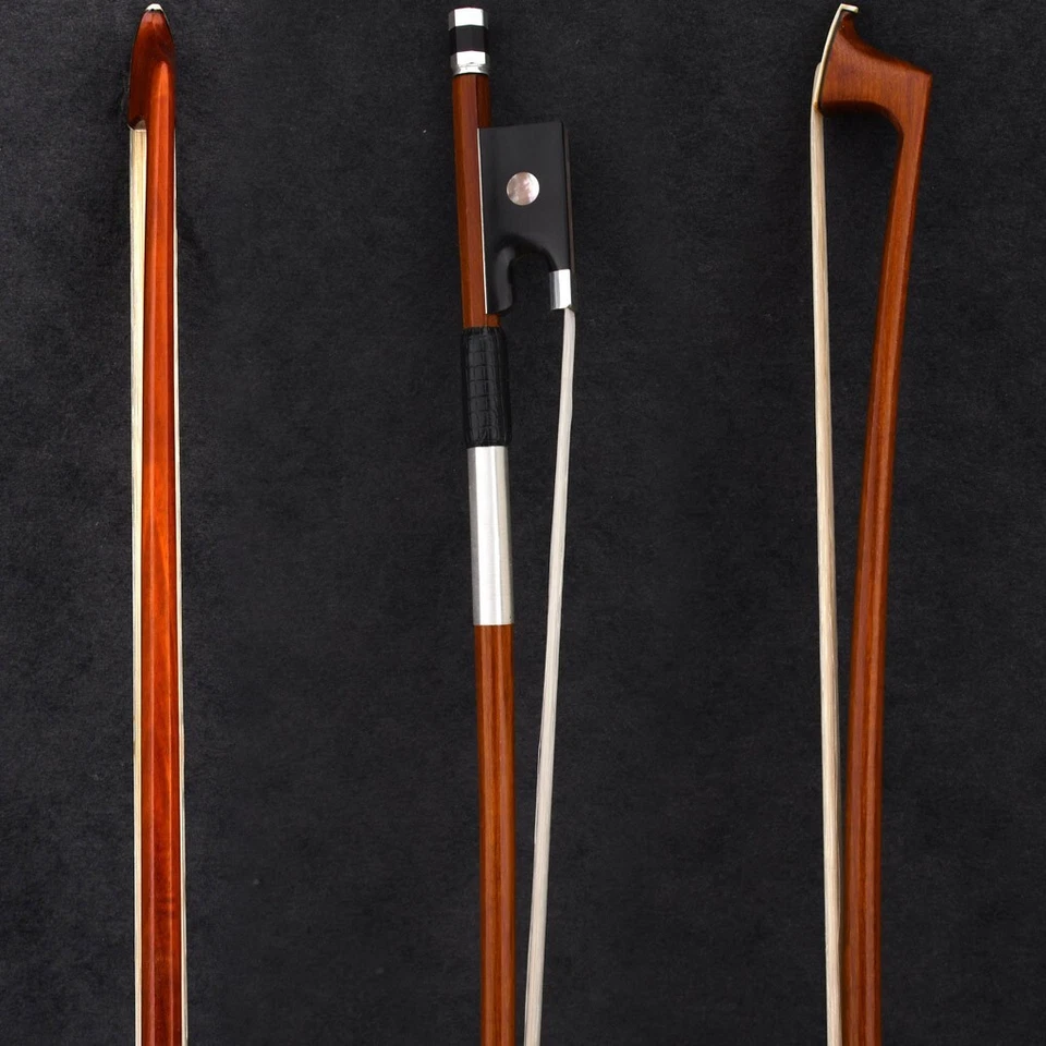 Pro Master Pernambuco Violin Bow 1/4 Ebony Single eye Frog Silver Part Light 45g - Image 2 of 4