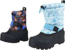 NORTHSIDE KIDS FROSTY POLAR WARM SNOW WINTER BOOTS NAVY ORANGE, LIGHT BLUE 91131