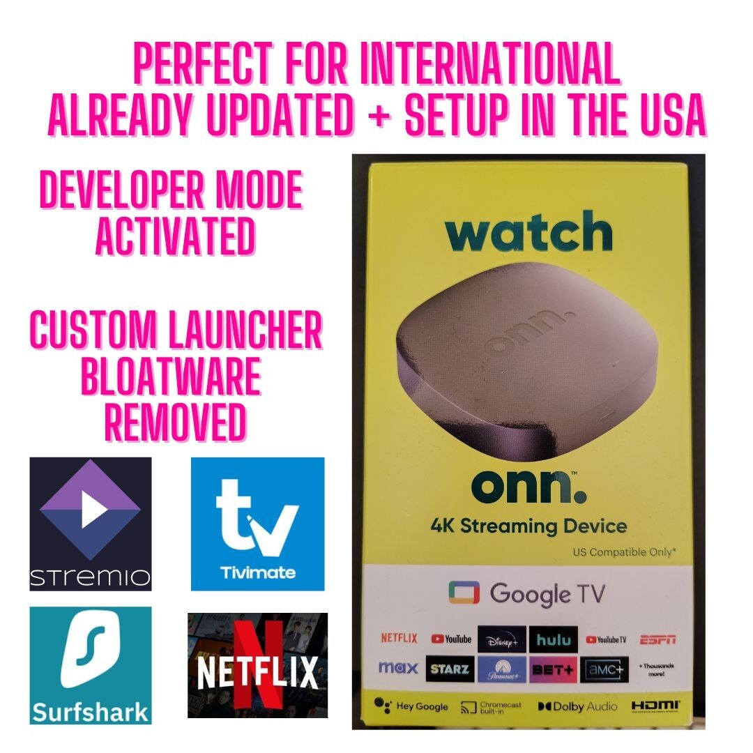 Onn 4k TV Box Google TV Streaming 4K - Premium Services Included 