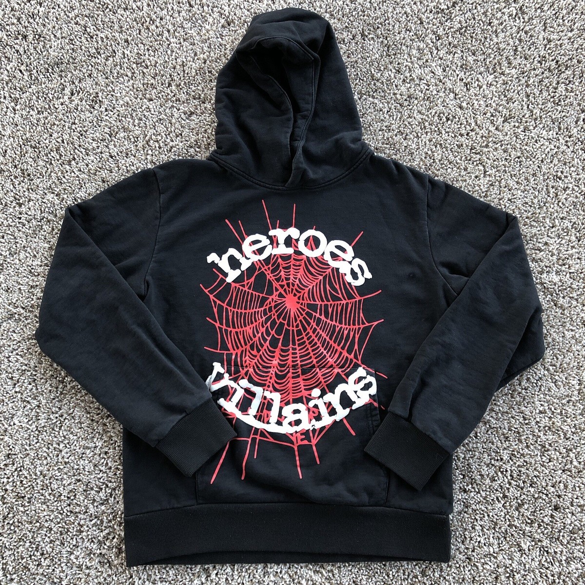 Metro Boomin x Sp5der Heroes & Villains Collab Hoodie Size S Red
