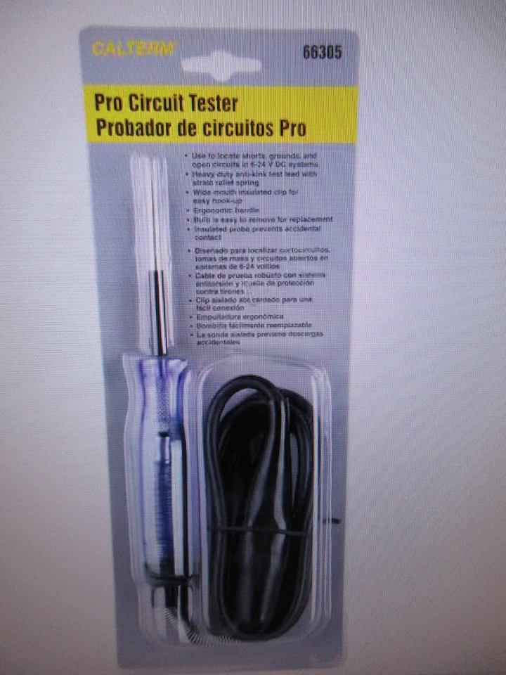 Luz de prueba automotriz profesional Calterm de 6-24 voltios de CC - 5 unidades Foto 2 de 4